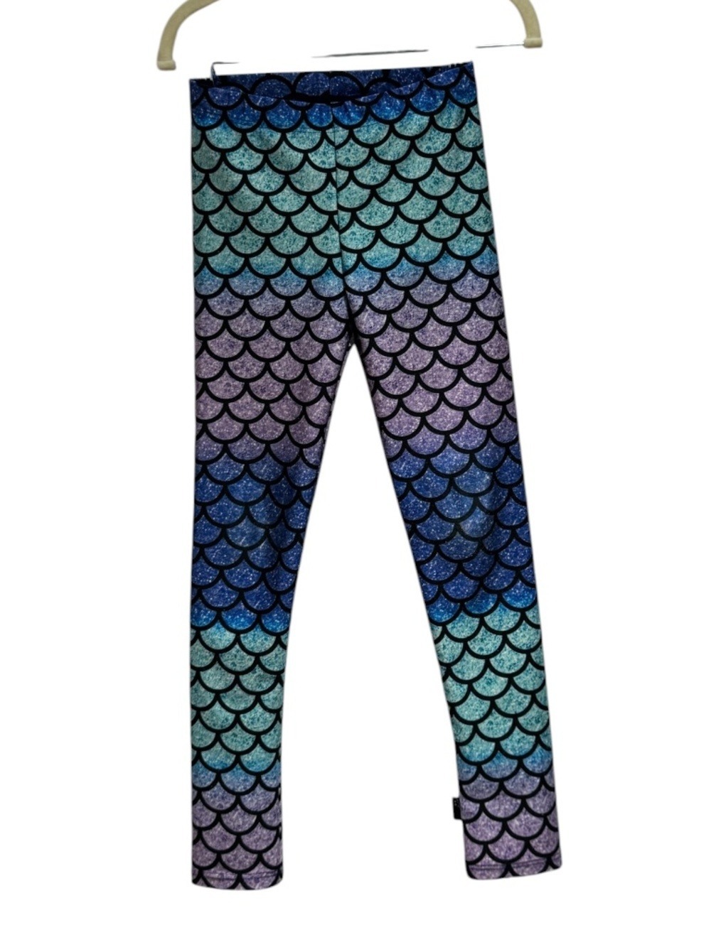 PIXIE LANE purple & teal sparkle/mermaid print leggings - size 4